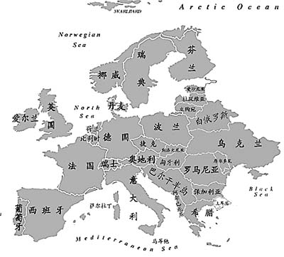 欧洲国家地图