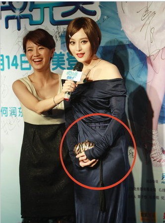 范冰冰真丝礼服突显肚腩-范冰冰-娱乐