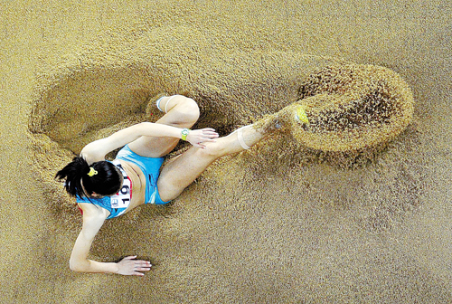 全运会女子跳远比赛浙江队陆敏佳获得冠军-全