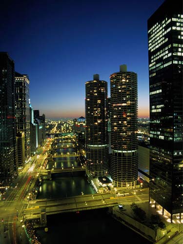 美国繁华城市夜景