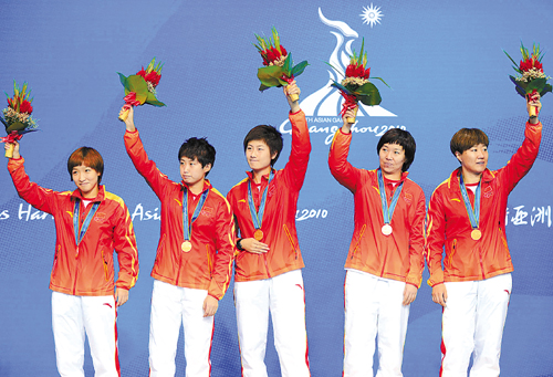 中国女乒男乒双双夺得亚运会团体第八次冠军-