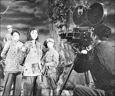 电影《党的女儿》拍摄现场   -叶明泉(86岁,参加过抗日战争,解放战争