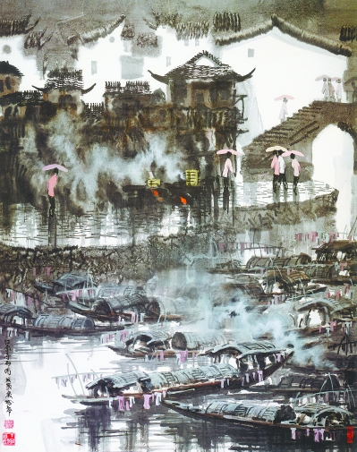 【作品】江南小镇(中国画)