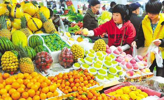 春节临近甘肃蔬菜水果市场价格稳定货源充足(