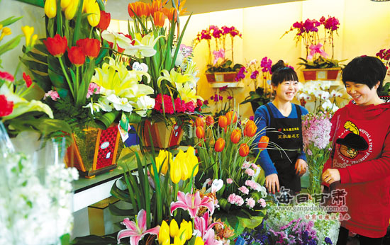 春节将至,兰州各大花卉市场生意红火(图)-花卉