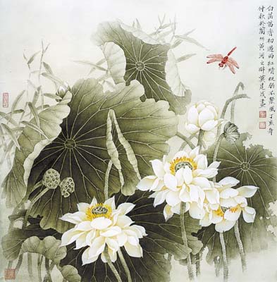 【艺术美术】白菡萏香初过雨(图)