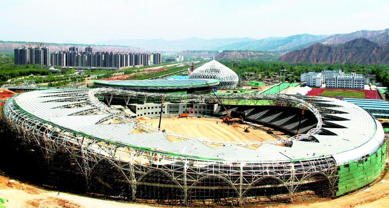 临夏奥体中心建设现场-临夏|奥体中心-每日甘肃-临夏
