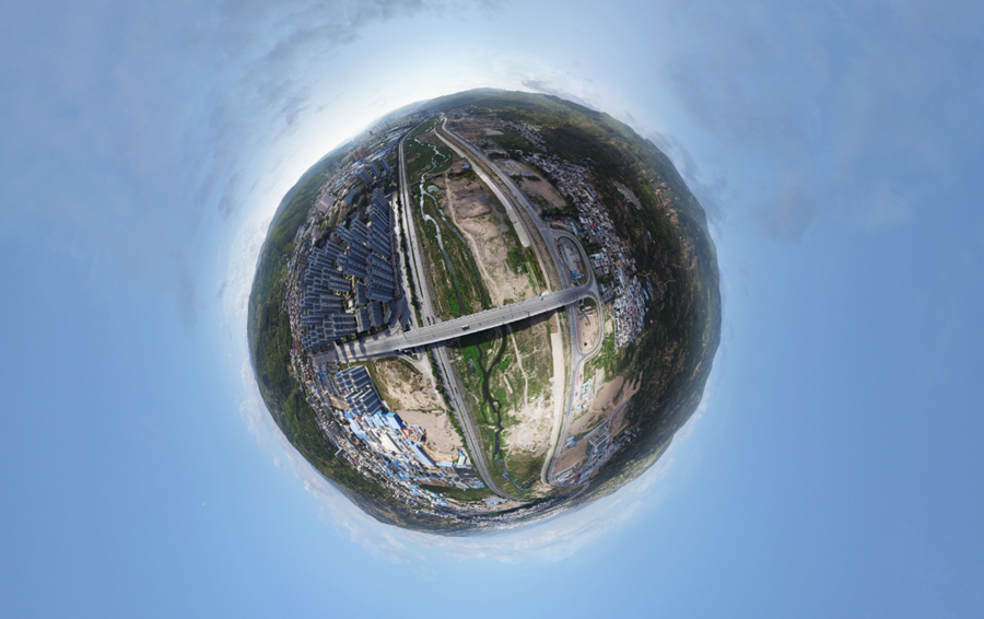 成纪新城鸟瞰天水全景图