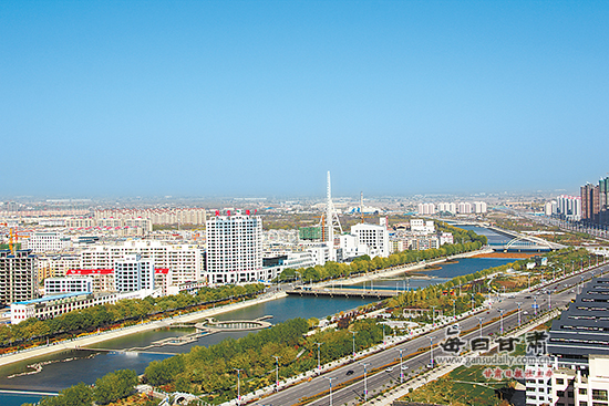 美丽的天马湖畔.近年来,武威市城市建设日新月异.