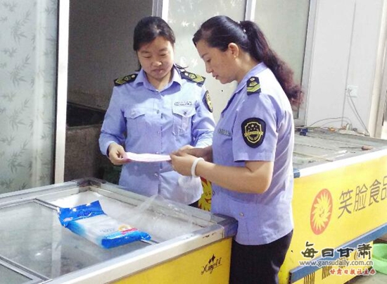 玉门市玉门镇整治销售环节冷藏冷冻食品