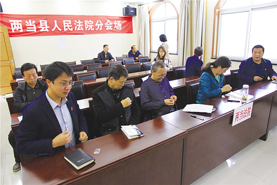 【图片新闻】两当县法院党支部开展戴党徽、