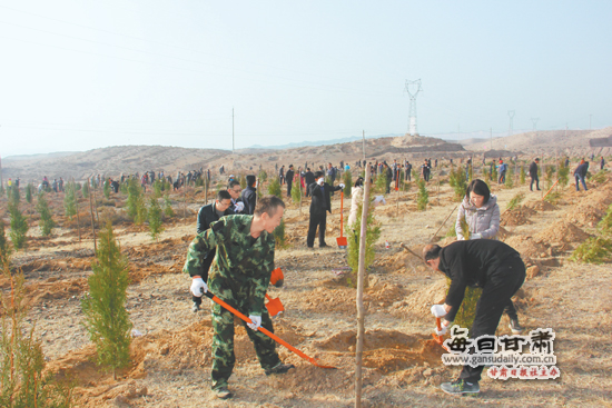 【图片新闻】平川区组织干部职工开展植树造林活动