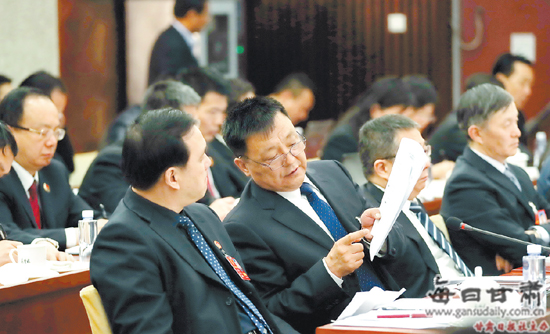 甘肃代表团审议"两高"工作报告 杨晓渡林铎唐仁健等参加审议