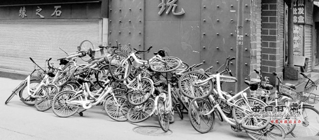 兰州市民反映:共享单车乱堆放 市民呼吁快清理