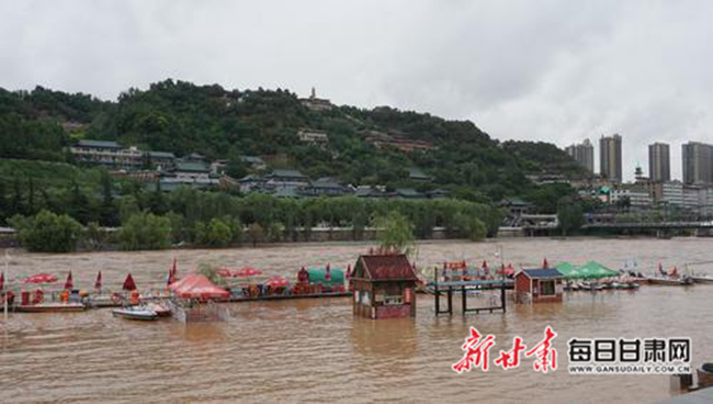 兰州段黄河水位上涨