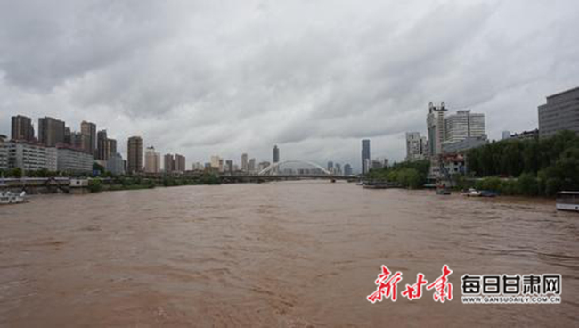 兰州段黄河水位上涨