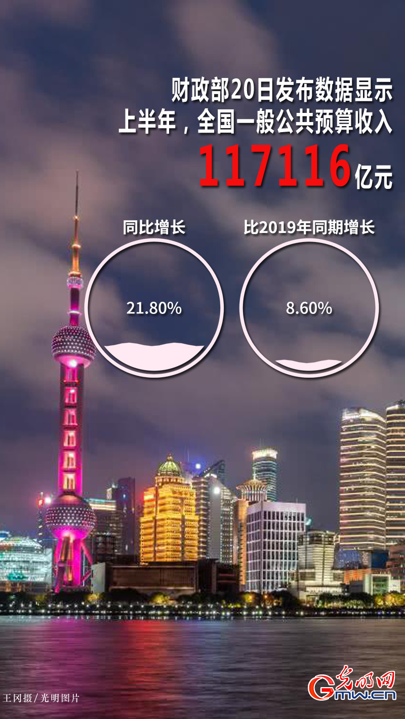 【数说上半年经济运行亮点】数据海报丨上半年全国财政收入117116亿元 【数说上半年经济运行亮点】数据海报丨上半年全国财政收入117116亿元