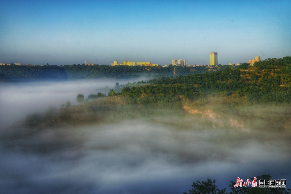 苍茫云海如柔纱连绵群山似仙境惊艳合水县侯家卯的秋色
