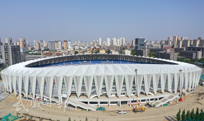 图片新闻航拍的武威市体育场